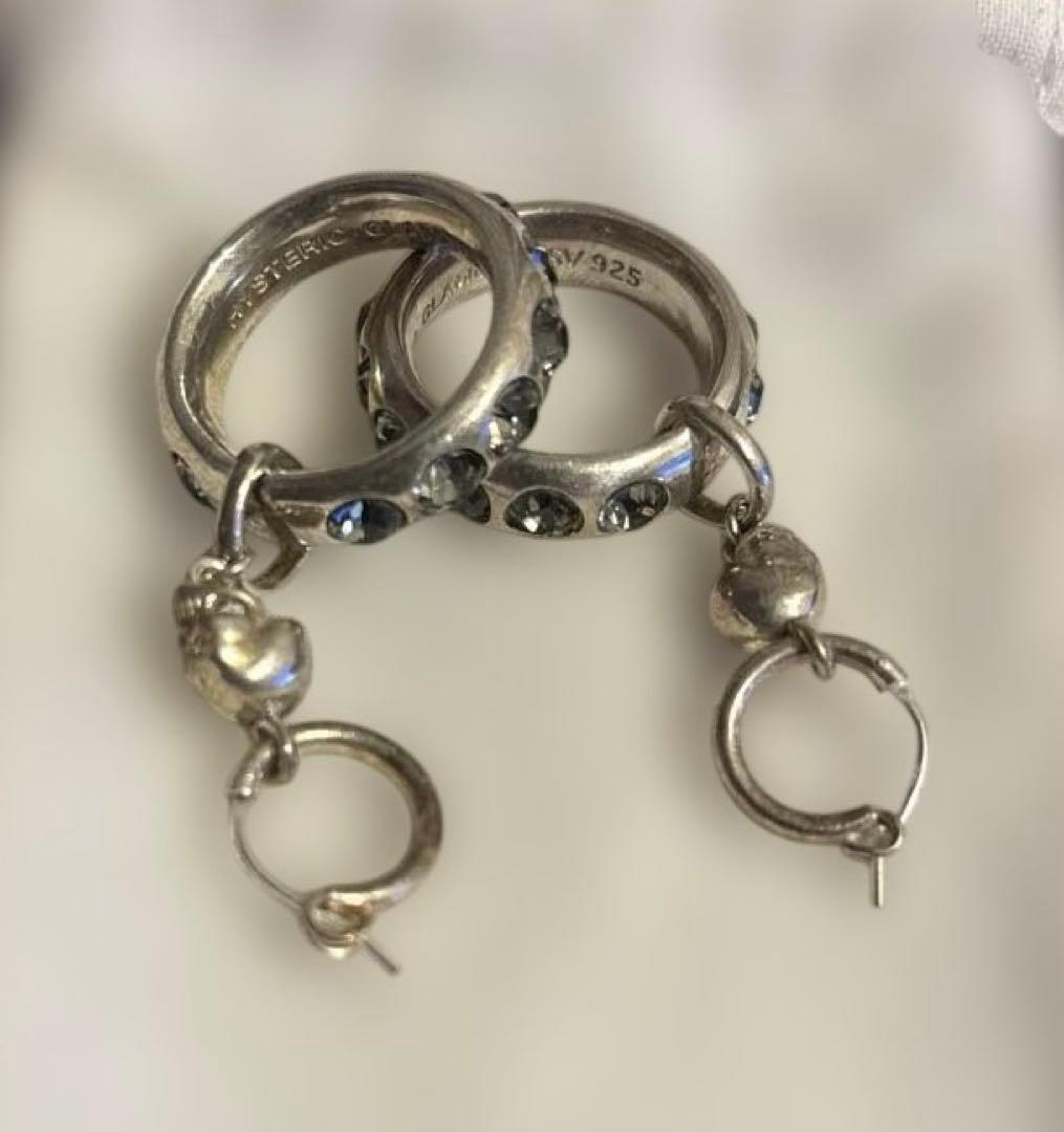 ヒステリックグラマー ドクロ スワロフスキー ピアス SV925 シルバー