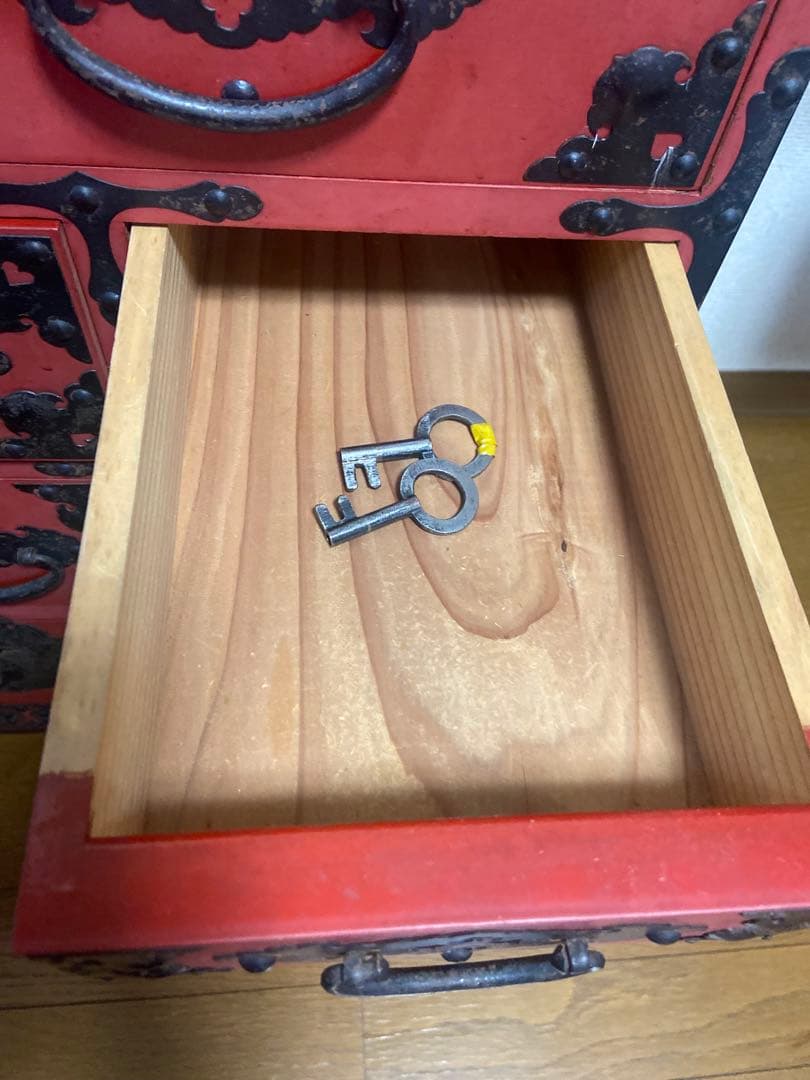 アンティーク和箪笥　朱色　赤家具