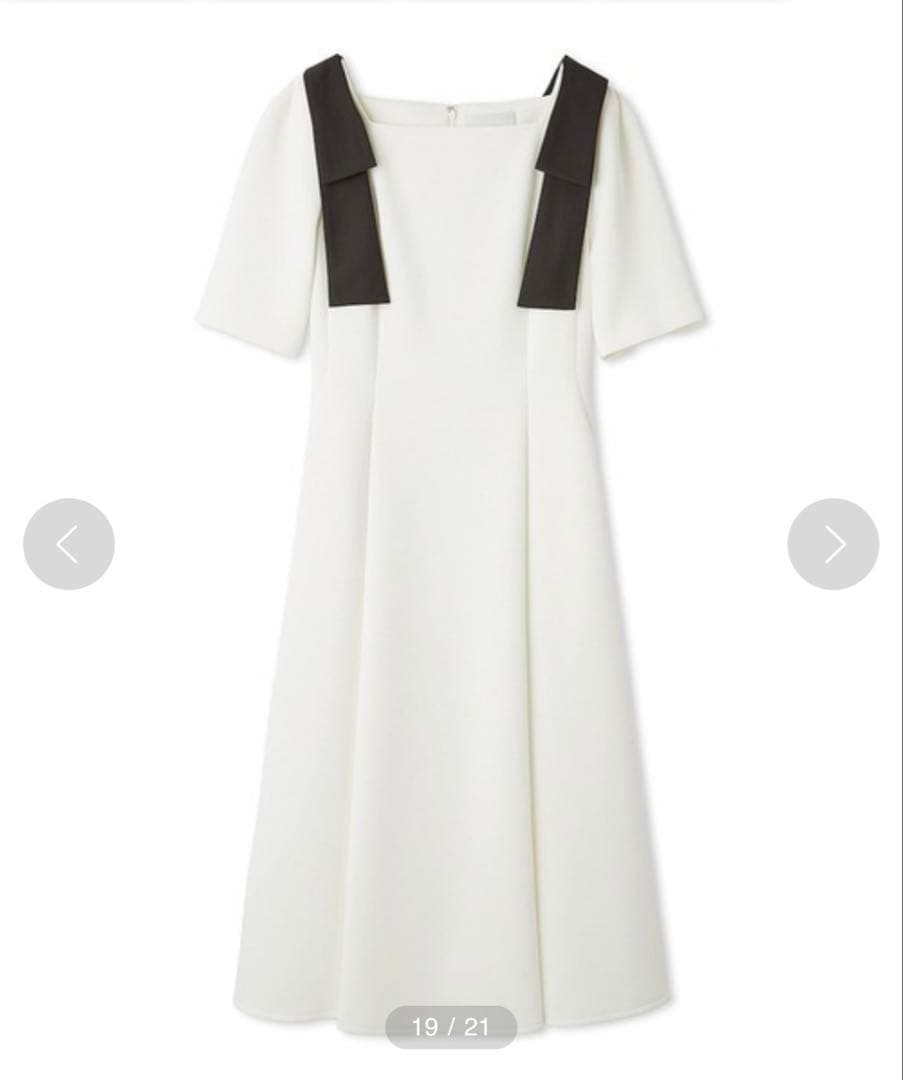 ⭐︎新品⭐︎ セルフォード　ショルダーリボンワンピース　オフホワイト　36