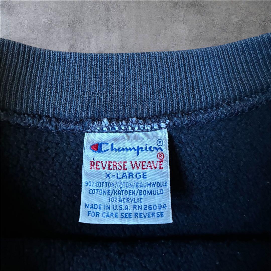 90s USA製　目無しチャンピオンリバースウィーブ ネイビーXL