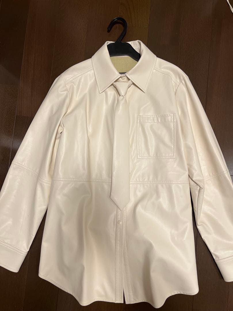 Vegan Leather Tie Shirtヴィーガンレザーネクタイシャツ新品