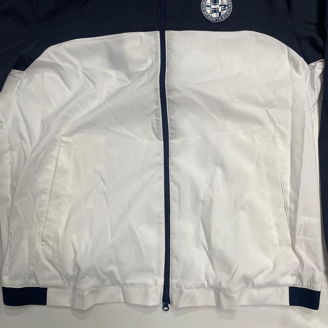 FIDRA ゴルフウェア ストレッチ ブロッキングジャケット XL 白×紺②