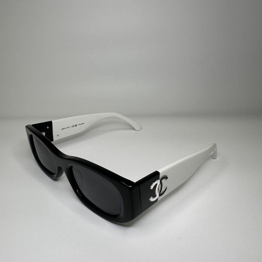 【新品】CHANEL シャネル サングラス ラウンド ボストン 黒白 丸メガネ