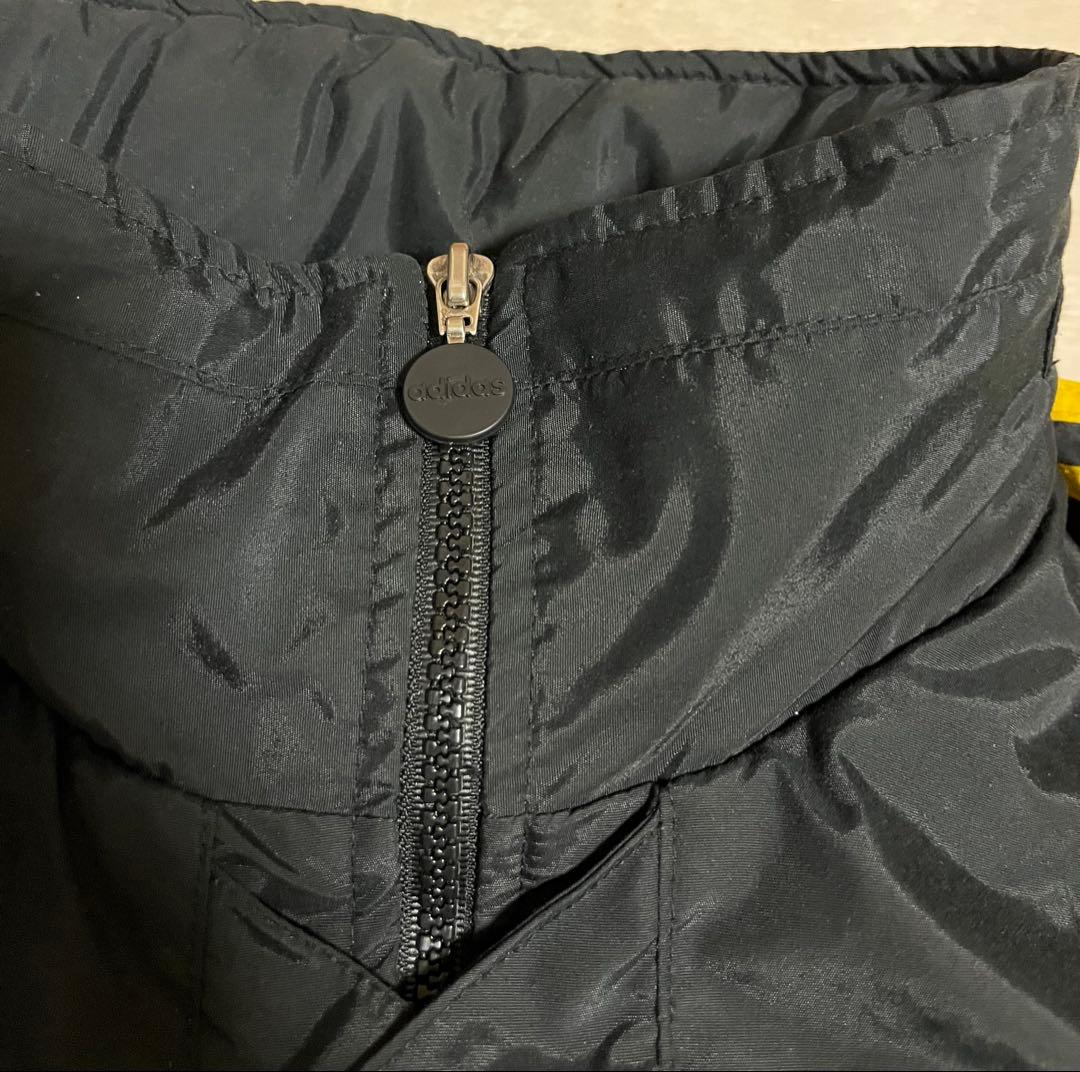 90s adidas アディダス ブラック/イエロー ストライプ ベンチコート