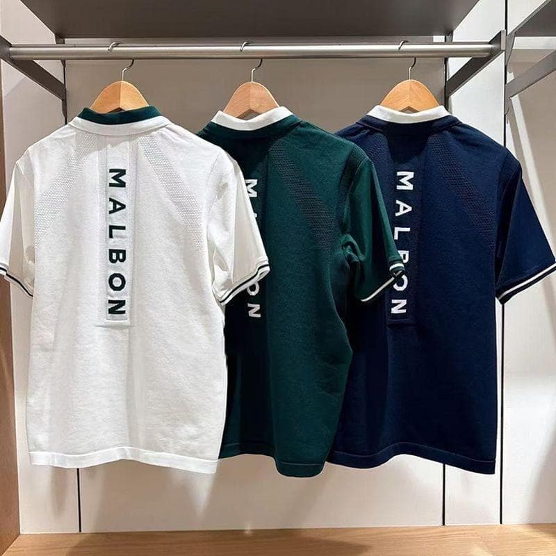 マルボンゴルフ ポロシャツ malbon golf メンズ シャツ 半袖 紺色M