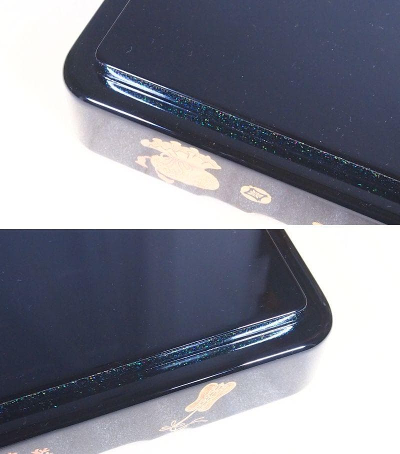 【高級・未使用】輪島塗 わじま慶塚 螺鈿/宝尽くし蒔絵 置物台 香炉台/飾り台