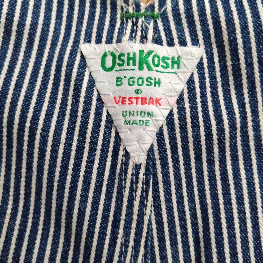 90's OSHKOSH オーバーオール USA製 ヒッコリーストライプ