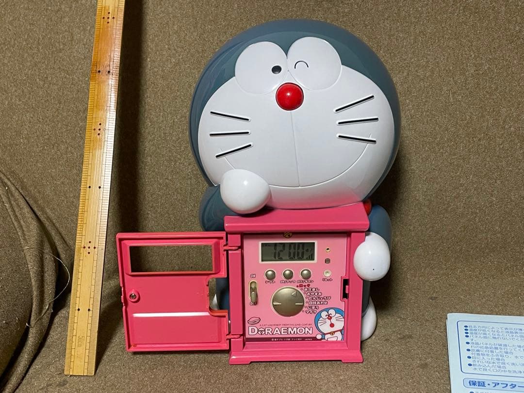 大山のぶ代　ドラえもん　目覚まし時計　音声時報クロック　どこでもドア　入手困難
