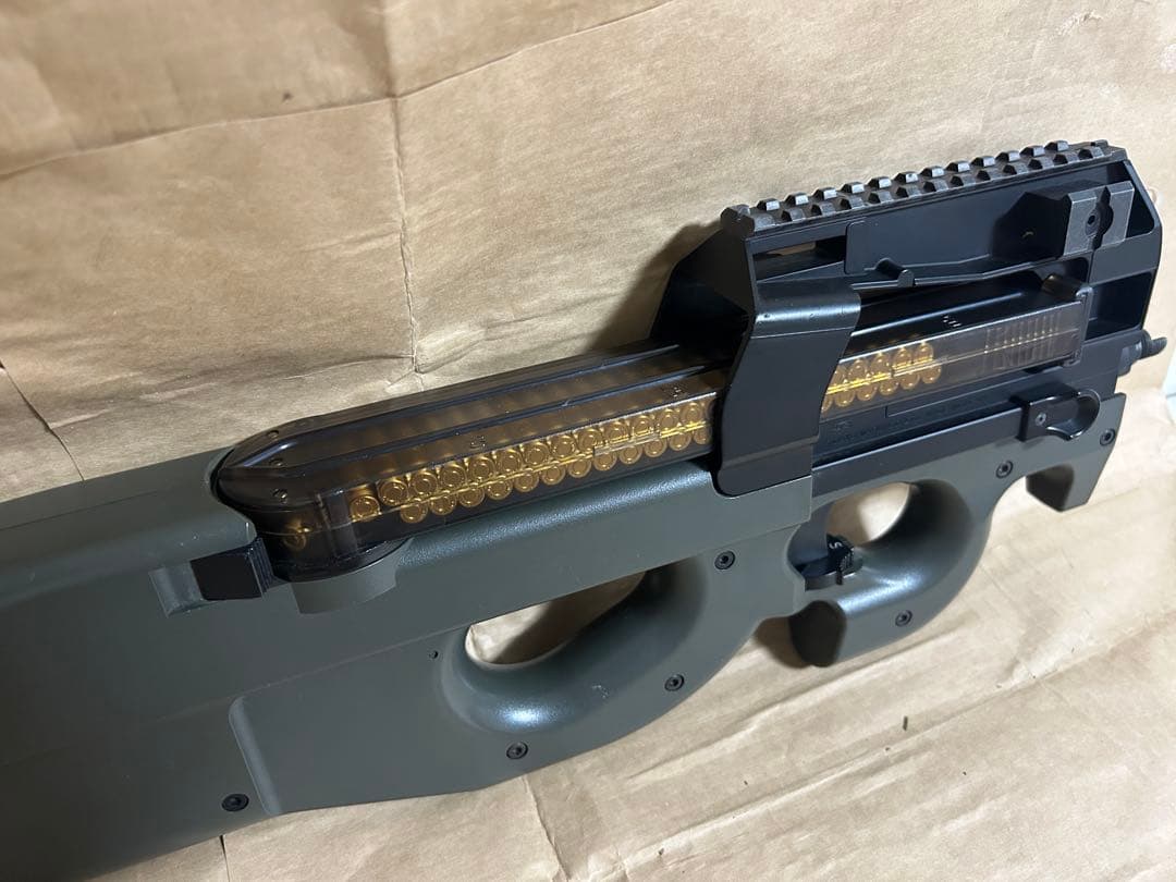 【ジャンク品】P90 電動ガン グレー サブマシンガン
