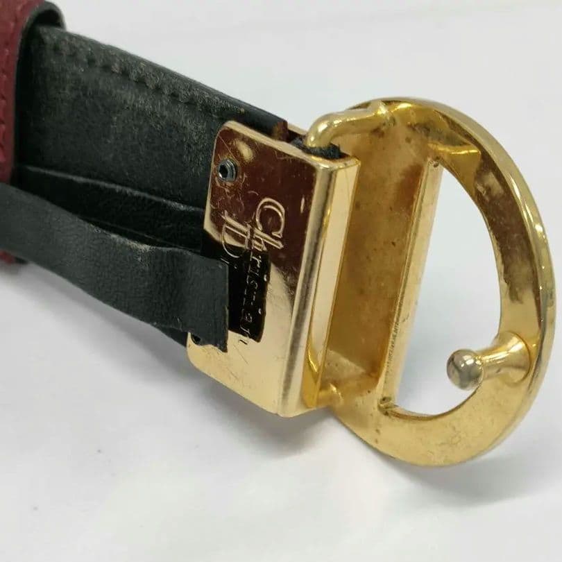 Christian Dior バーガンディ スエード 65cm 幅3cm d52