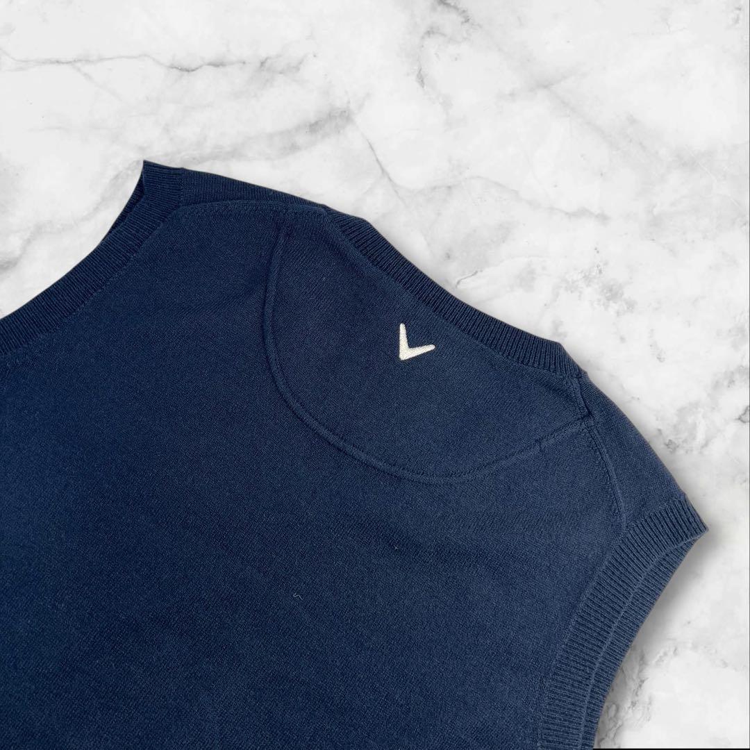 新品 Callaway ゲームニットベスト サイズ3L/2XL相当 ネイビー