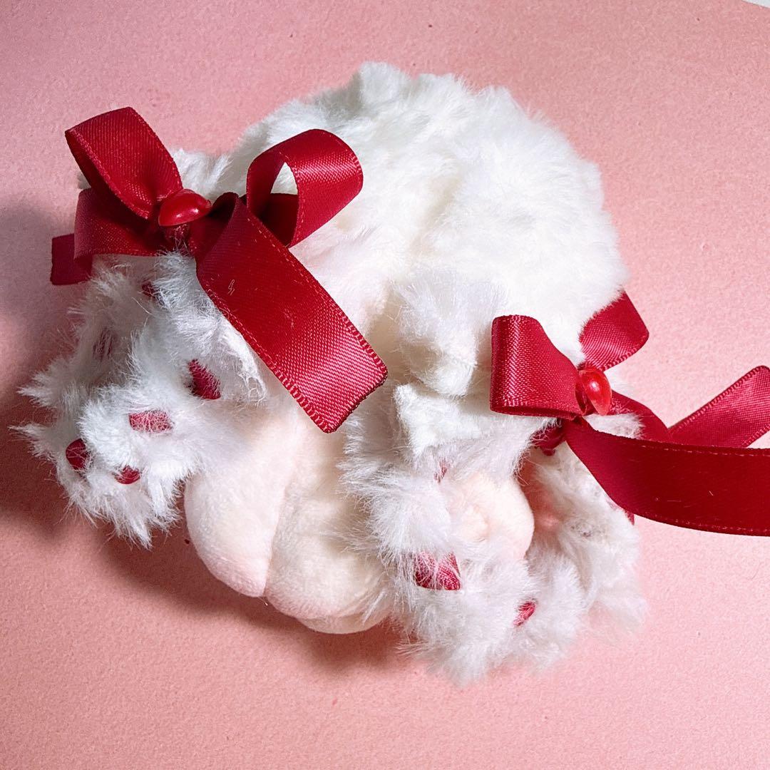 無属性　自作ぬいぐるみ　真っ白グラデーション三つ編みリボンの女の子　骨付き