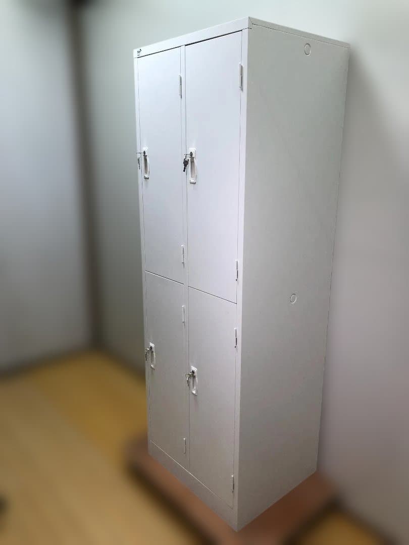 送料無料 生興 スチールロッカー 4人用 AKL-W4S 白 251127