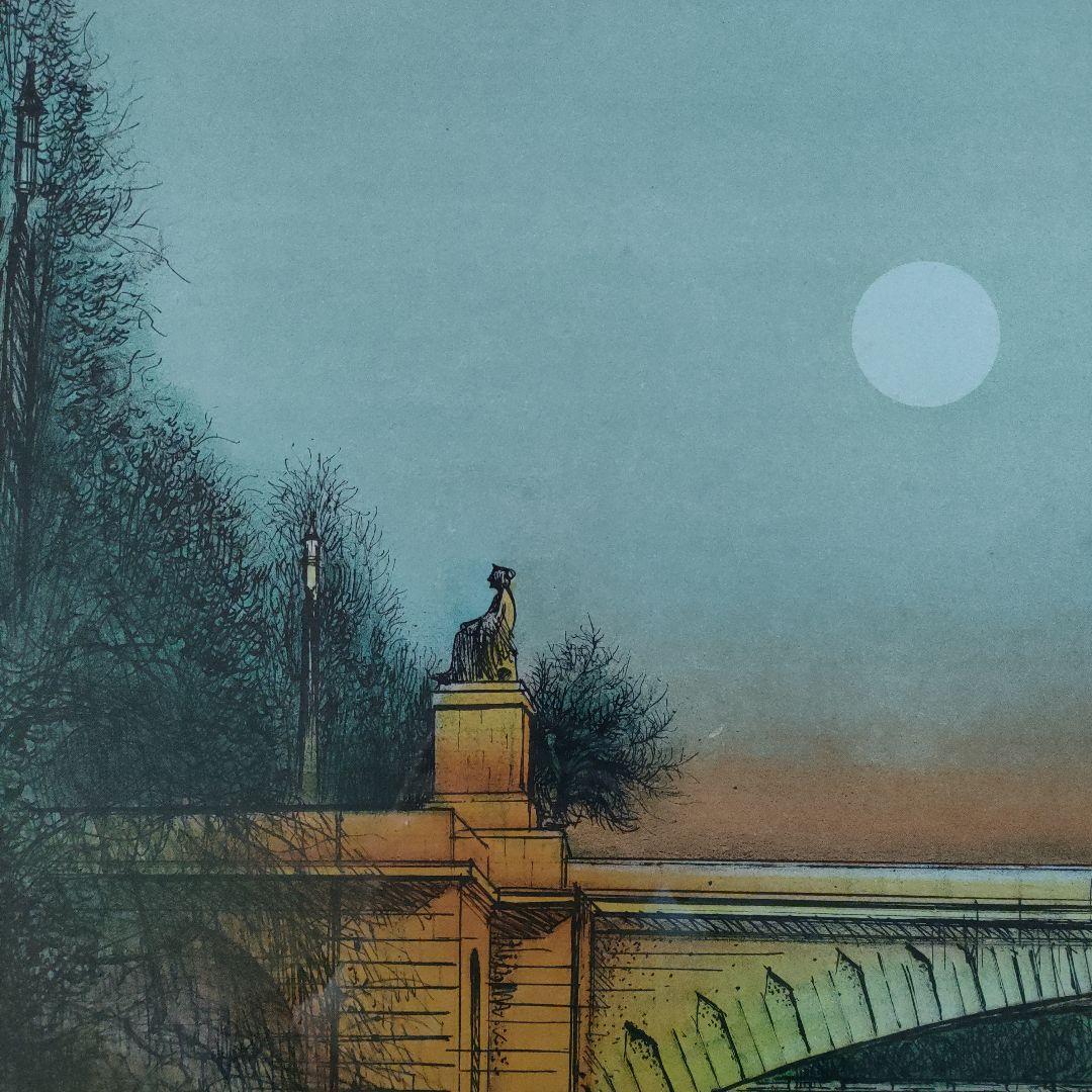 ジャン·カルズーCarzou　オリジナル大判リトグラフ『セーヌ河畔』直筆サイン入