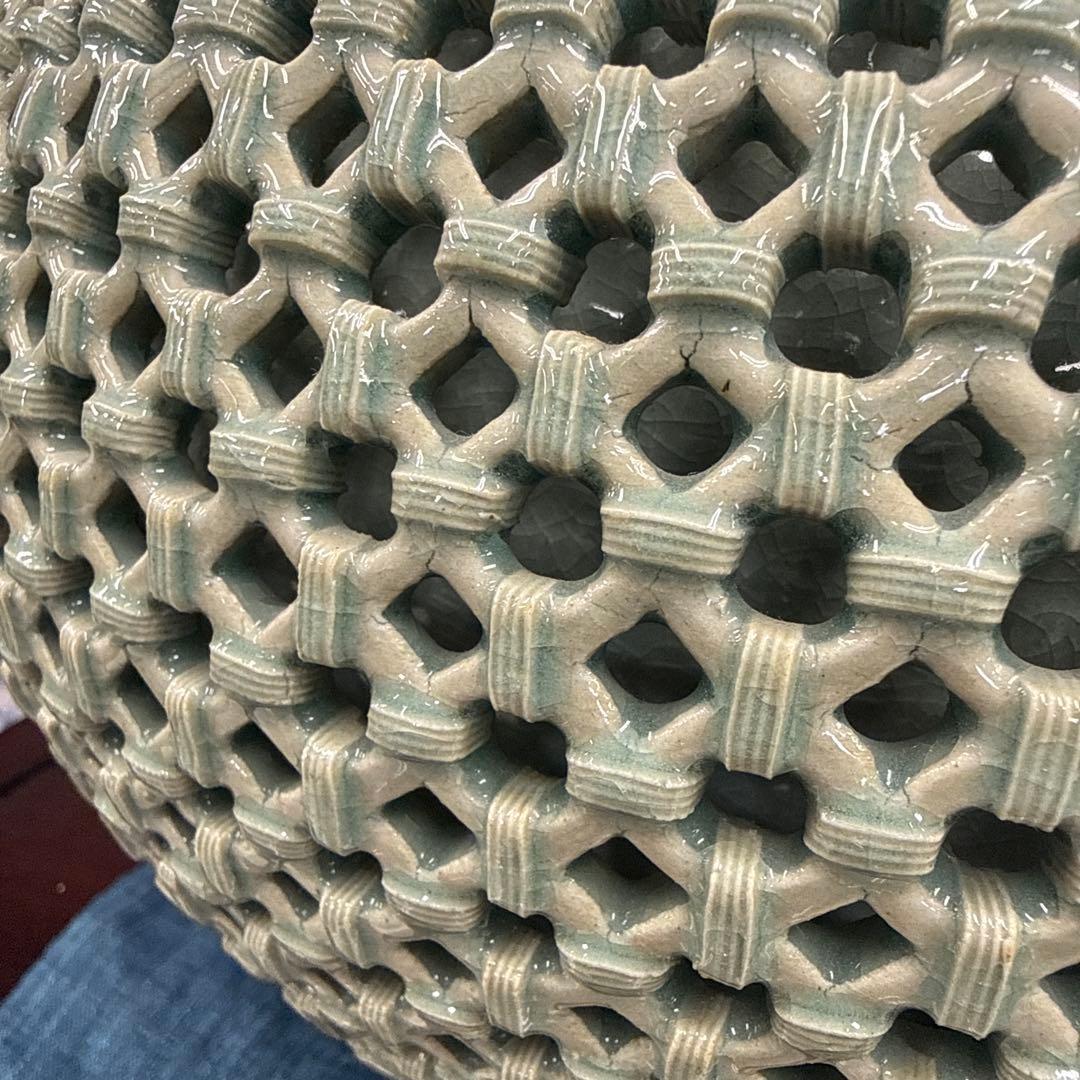 陶器 花瓶 花器 台付 置物 インテリア アンティーク ツボ 小物 格安