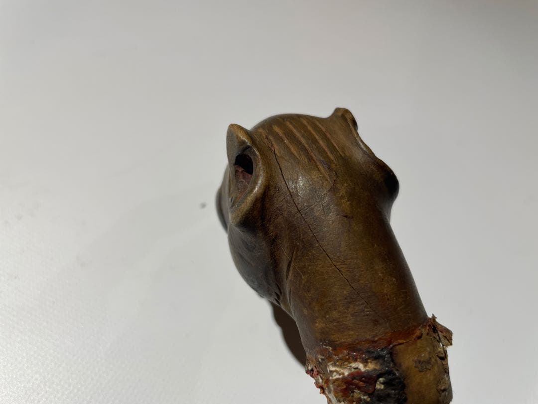 イギリス　アンティーク　ステッキ　柄の部分　犬　ドッグ　ハンドル