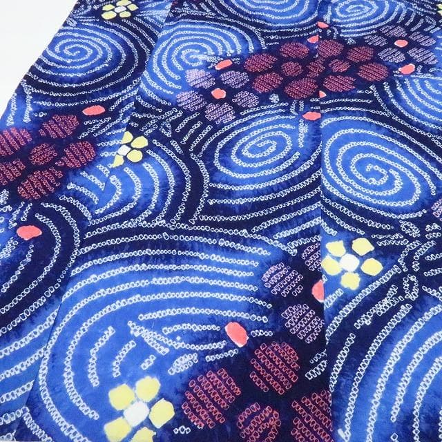 Y3348◆美品 有松鳴海絞り 綿 仕付け糸付 手縫い仕立て 高級浴衣