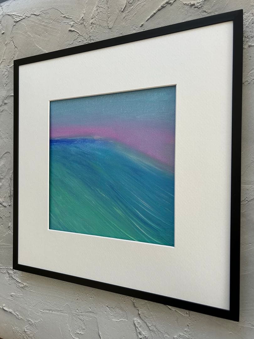 原画/抽象画/モダンアート/現代アート/アクリル画 GLASSY 海 空 波