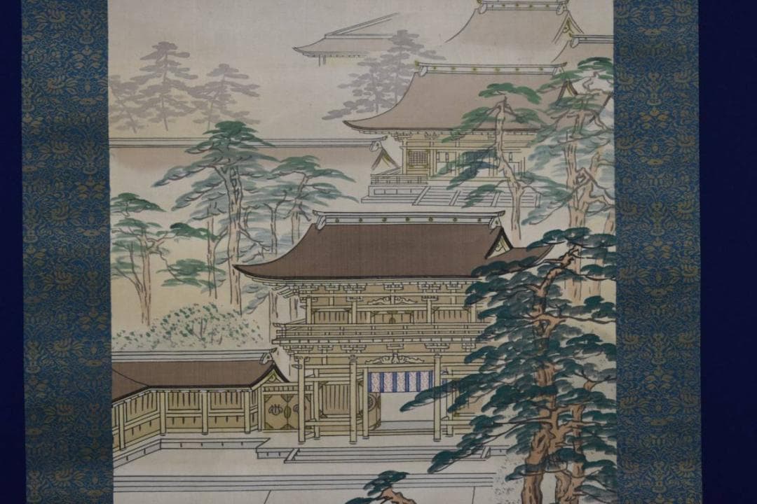 真作/加藤國堂/明治神官図/桐共箱二重箱付/布袋屋掛軸HE-541