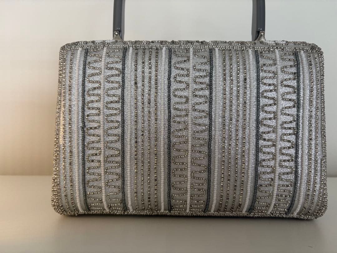 グラスビーズ　ハンドバッグ　日本製　手刺繍　パーティバック　和装