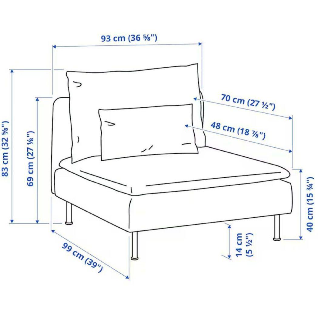 【美品】IKEA ソーデルハムン 1人掛けソファ グレー ひじ掛け設置済み