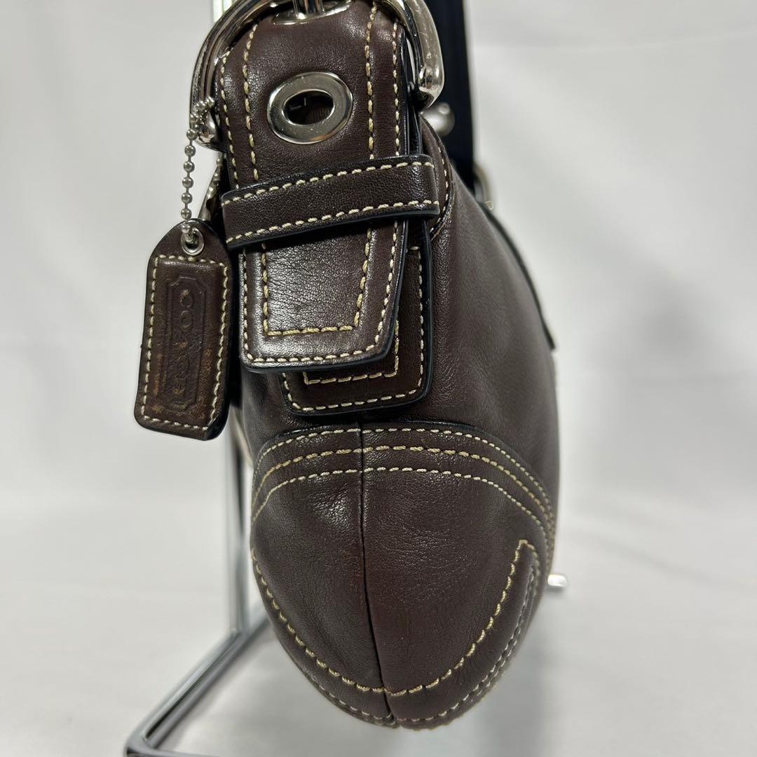 【極美品】コーチ 10188 ソーホー スモールフラップ ワンハンドバッグ 茶