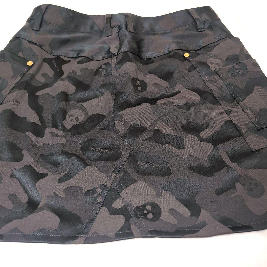 超美品 MARK & LONA マーク＆ロナ カモフラ柄 スカート スカル L