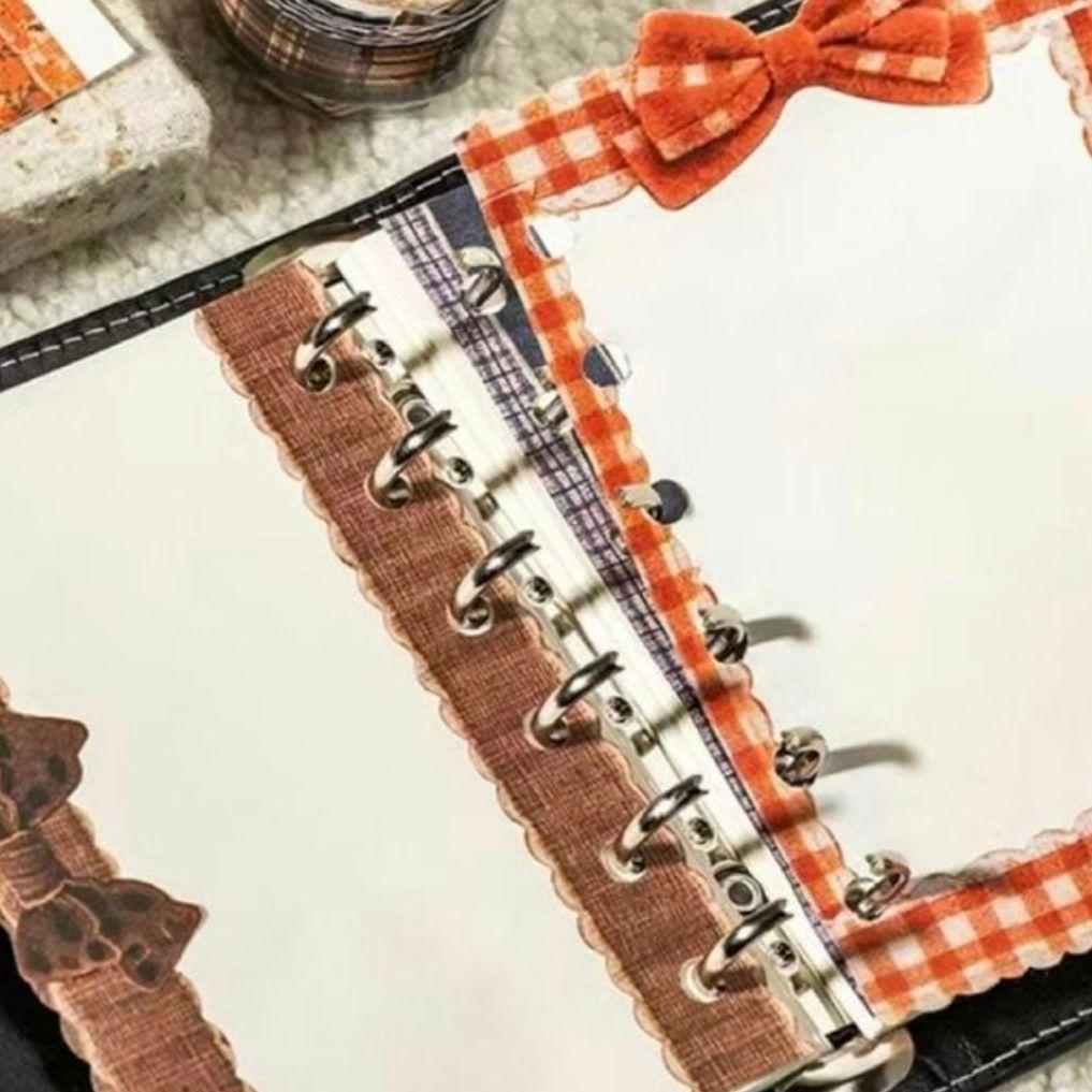 海外 ハトロン紙 リボン柄マスキングテープ コラージュ素材