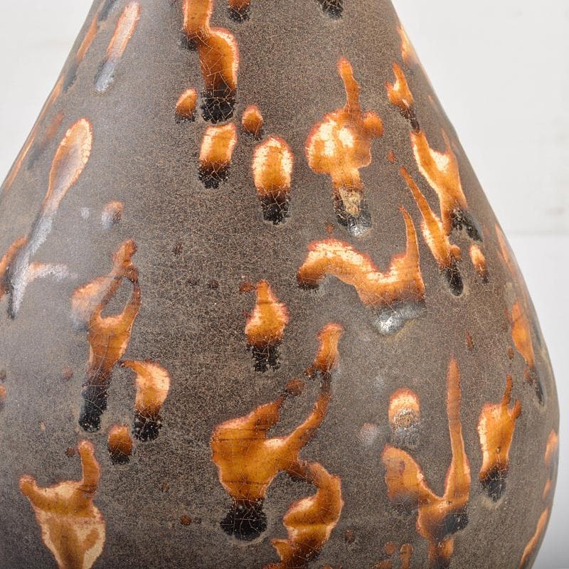 中国　玳玻釉　玉壷春瓶　花瓶　V　R6424B