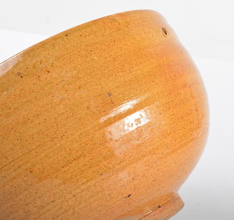 中国　唐物　黄釉　茶碗　仕覆・時代箱付　M　R4289