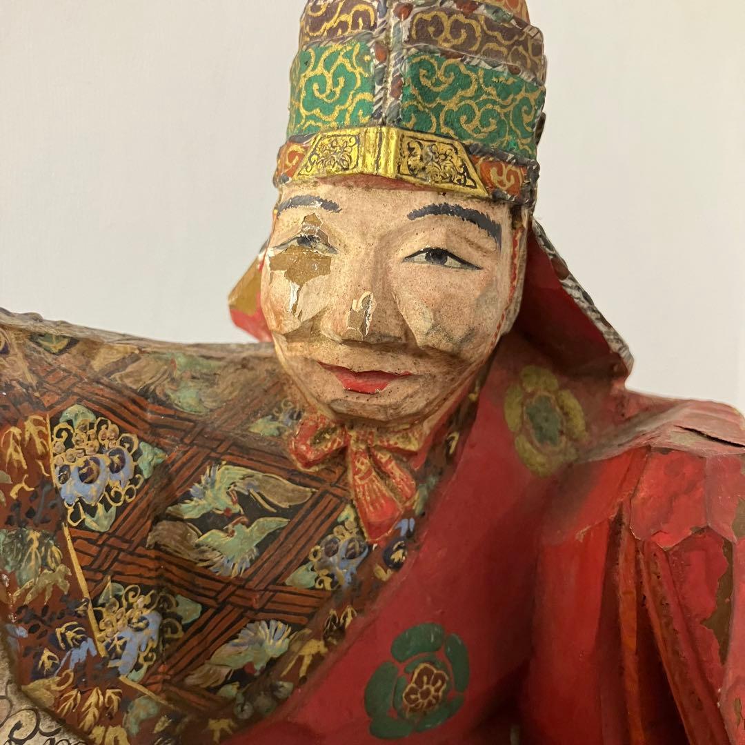 奈良一刀彫　名工竹林薫風作　舞楽人形　春日大社　骨董　古道具　奈良蔵出　森川杜園