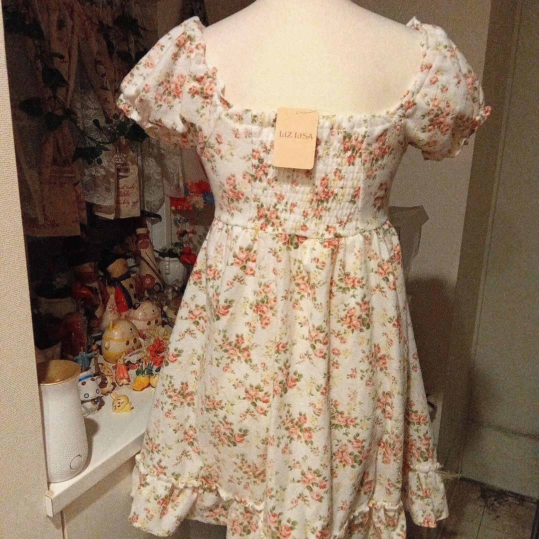 リズリサLIZLISAバラ柄ネルワンピース