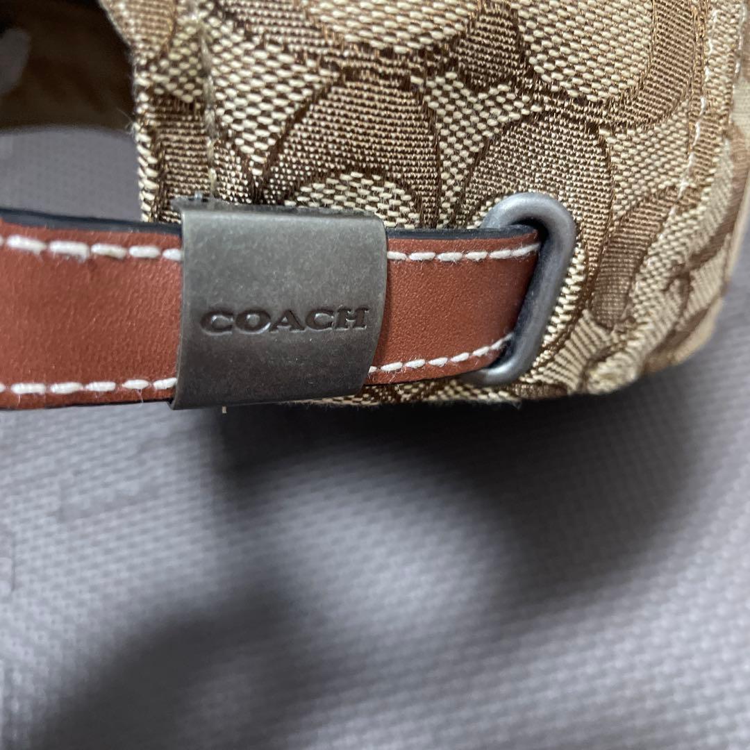 コーチ　シグネチャージャカードベースボールハット　カーキ