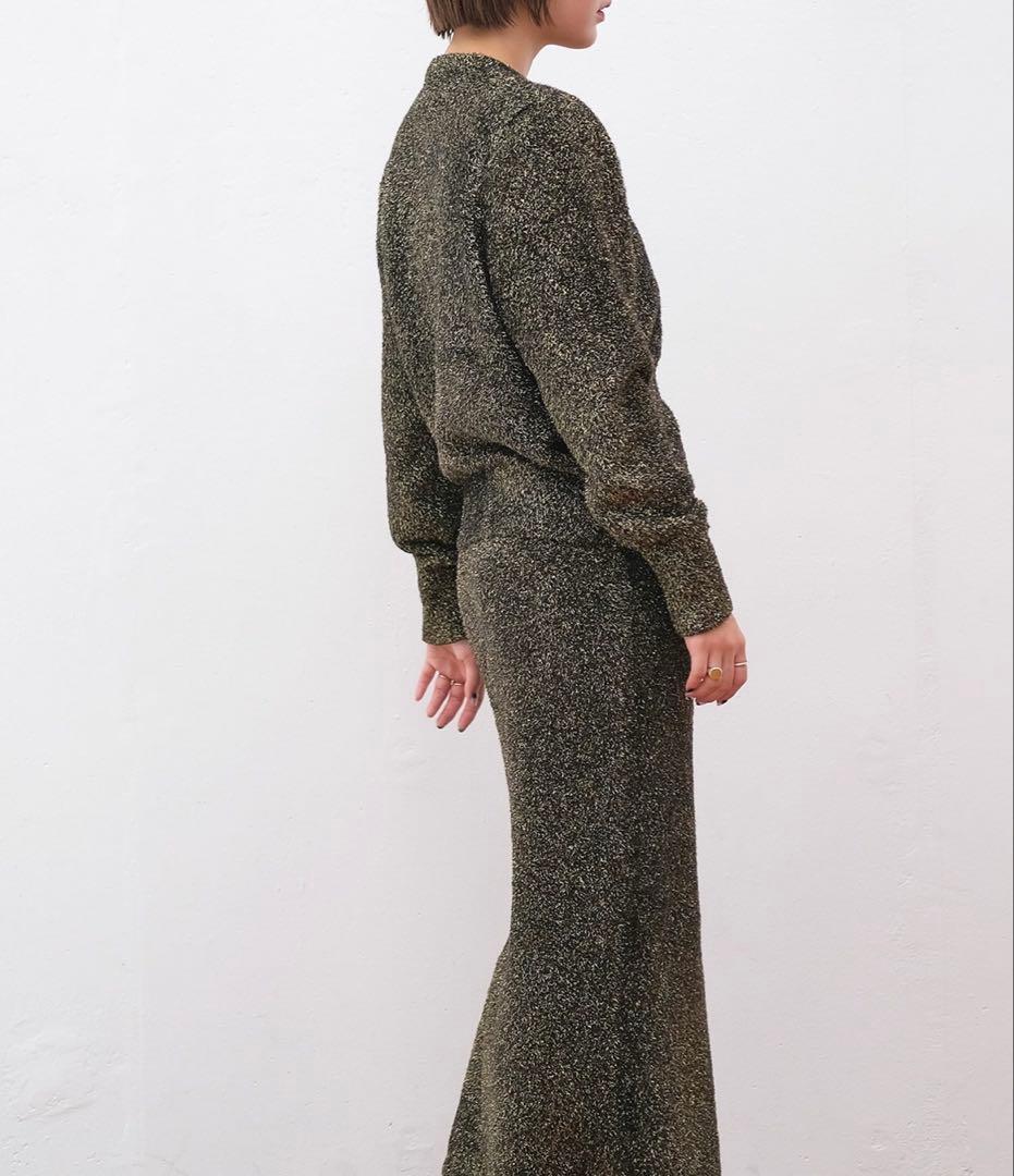 【新品未使用】グリッターニットカーディガン＆Iラインスカート セット売り