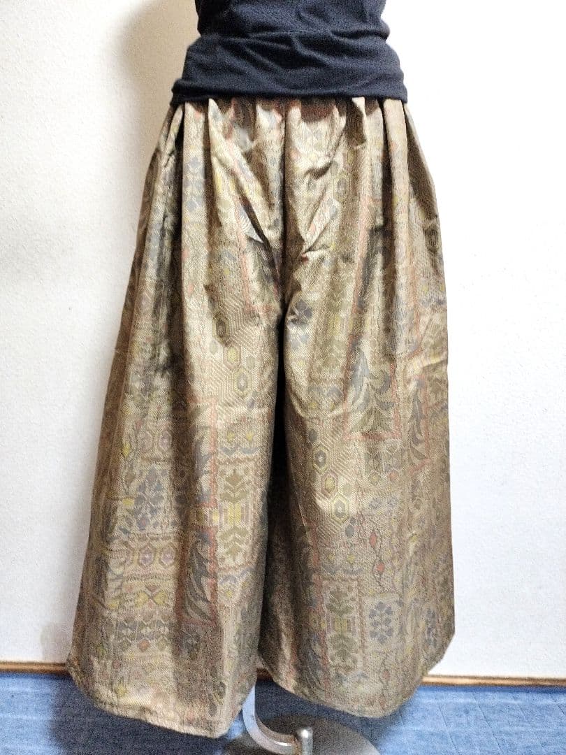 1744+1746　グランドルフィン☆大島紬ガウチョパンツ＆ストール2点