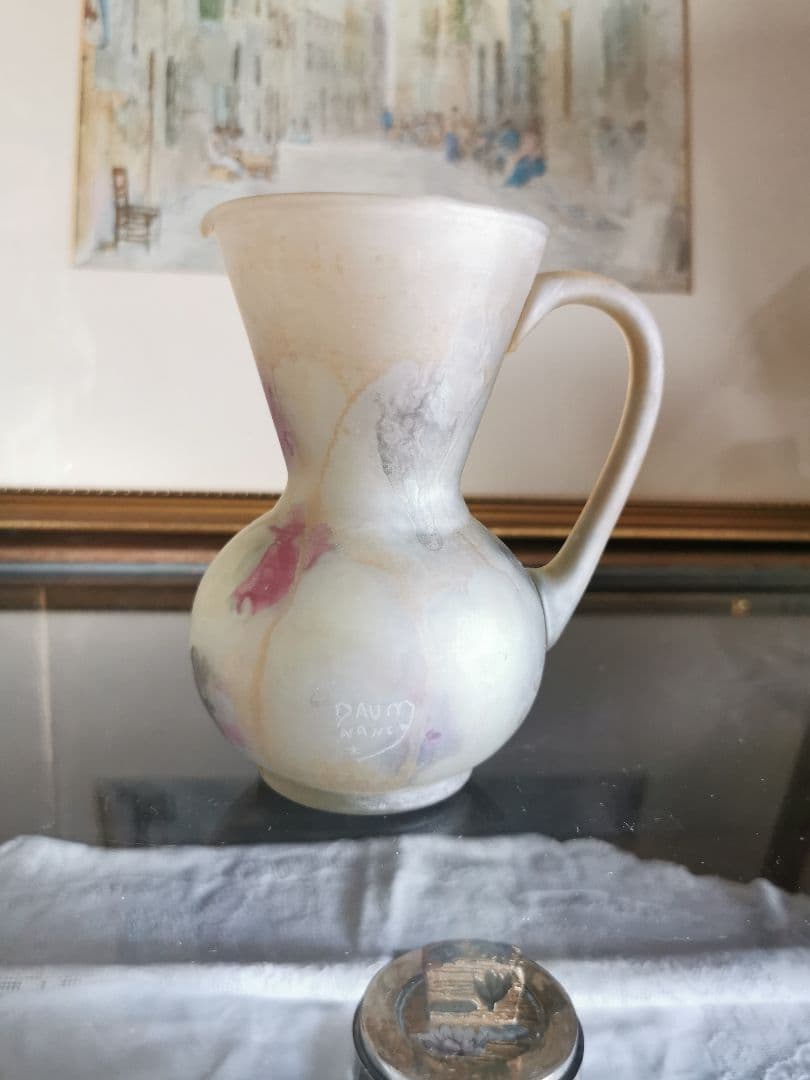 アンティーク ドームナンシー シクラメン花紋 押風花セピアトーン水差し キャラフ