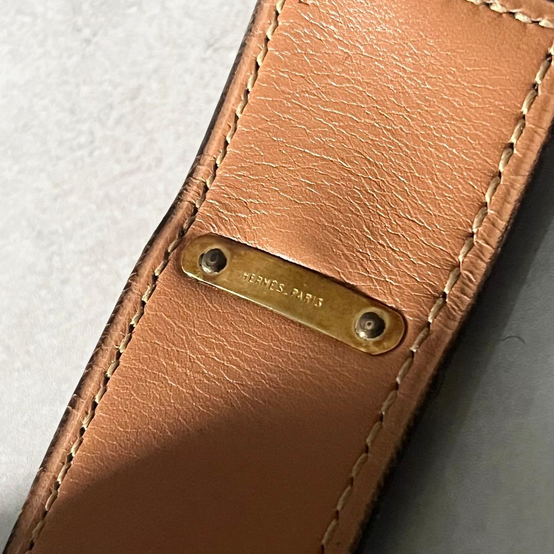 【美品】HERMES レディース　ベルト　ホースビット　ブラウン　ヴィンテージ