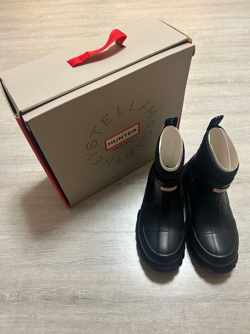 [新品]HUNTER STELLA ブラック レインブーツ