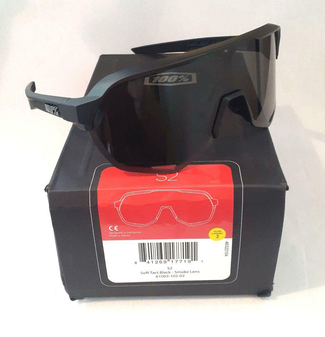 100% S2 ブラック スモークレンズ ワンハンドレッド サングラス