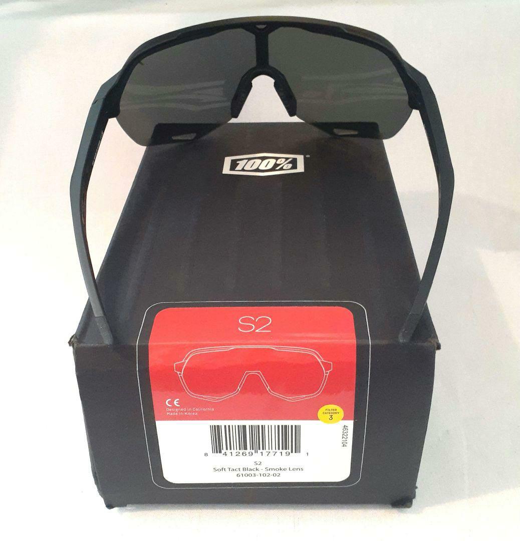 100% S2 ブラック スモークレンズ ワンハンドレッド サングラス