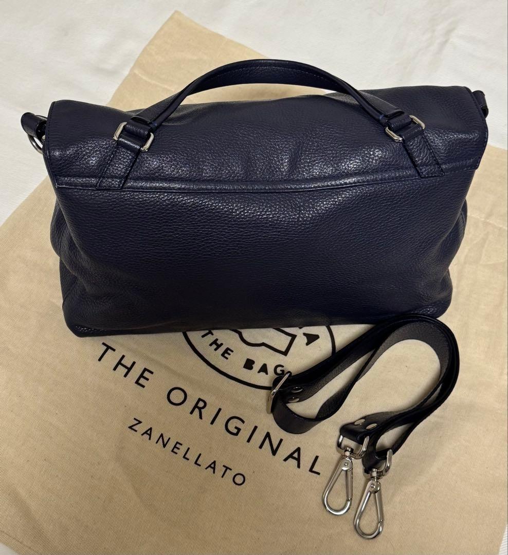 ◆イタリア製！ZANELLATO◆美品！『新型・ポスティーナ Ｍ＋』紺◆