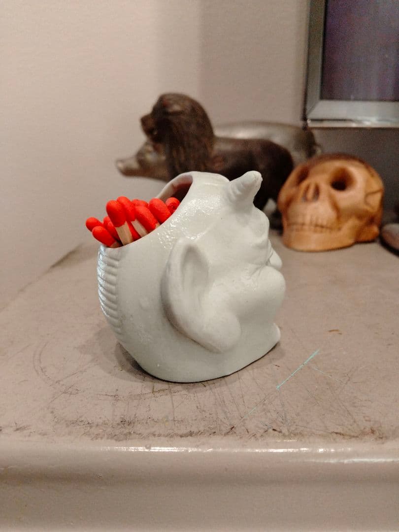 30s 40s ビンテージ デビル スカル マッチ ホルダー アンティーク