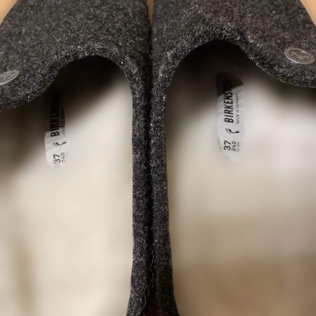 ビルケンシュトック　ウール　ボア　ツェルマット　チャコールグレー　サンダル　37