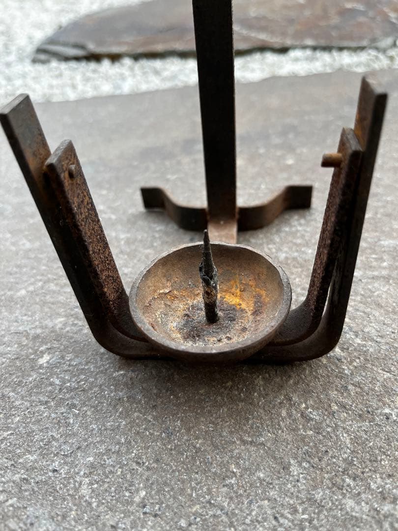 鉄製 振り子燭台 蝋燭立 手燭台 2点セット アンティークキャンドルスタンド