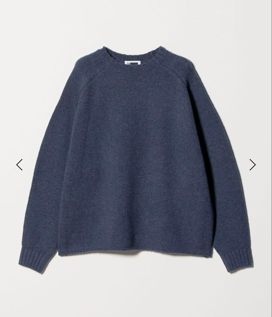 H BEAUTY&YOUTH スポンディッシュ ウール ワイドクルーネック