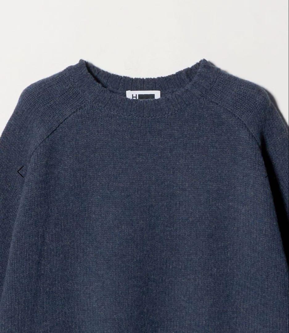 H BEAUTY&YOUTH スポンディッシュ ウール ワイドクルーネック