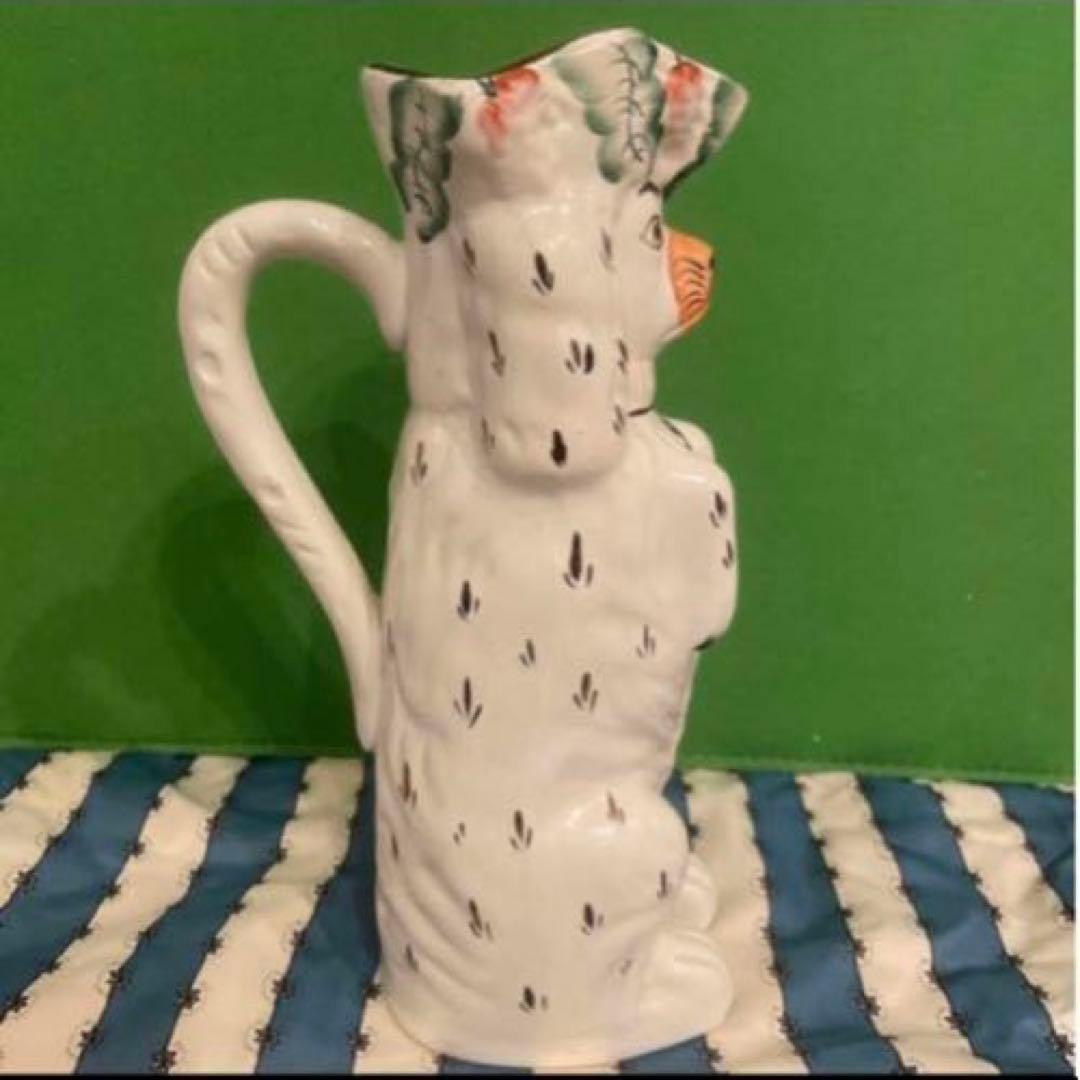 犬　陶器ピッチャー　イギリスアンティーク　スタッフォードシャードッグ　ビンテージ