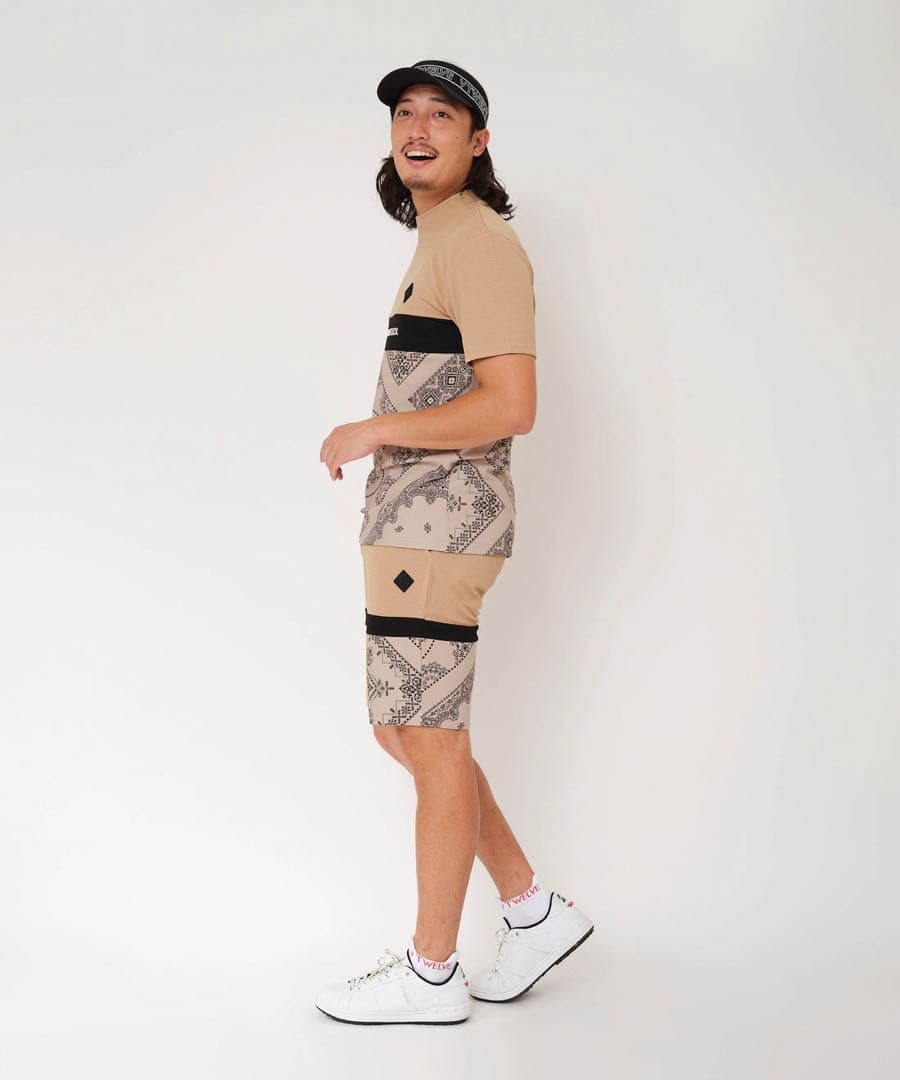 新品 ★ V12 セットアップ モックネック ショーツ ハーフパンツ シャツ