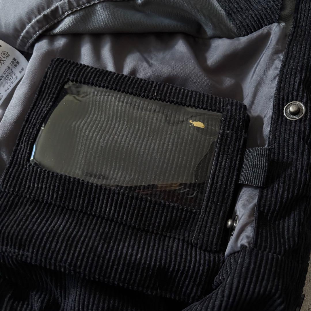 美品 スノーボードウェア 上下セット コーデュロイ 黒 カモフラ ユニセックス