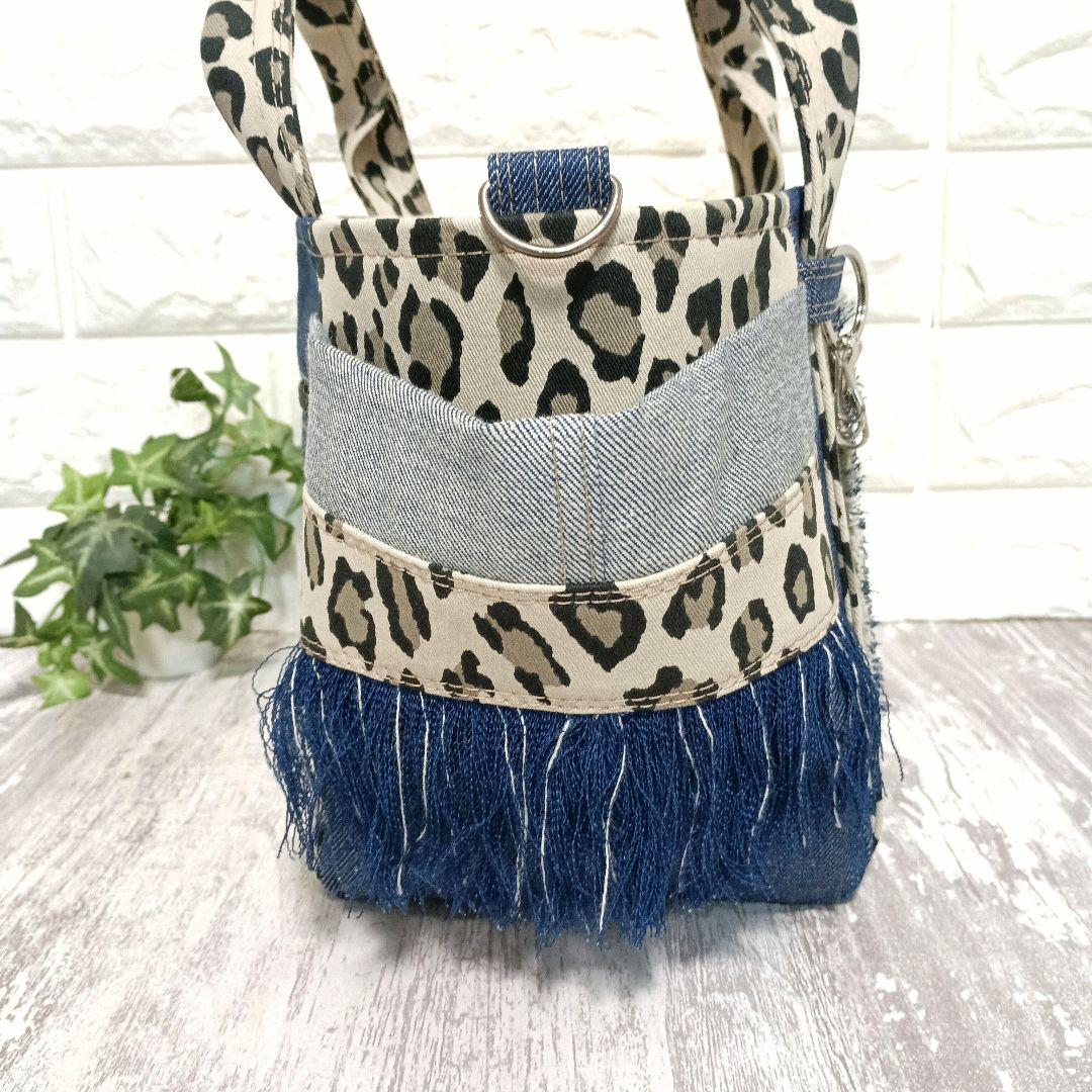 リメイクデニム★サイドフリンジトートバッグ